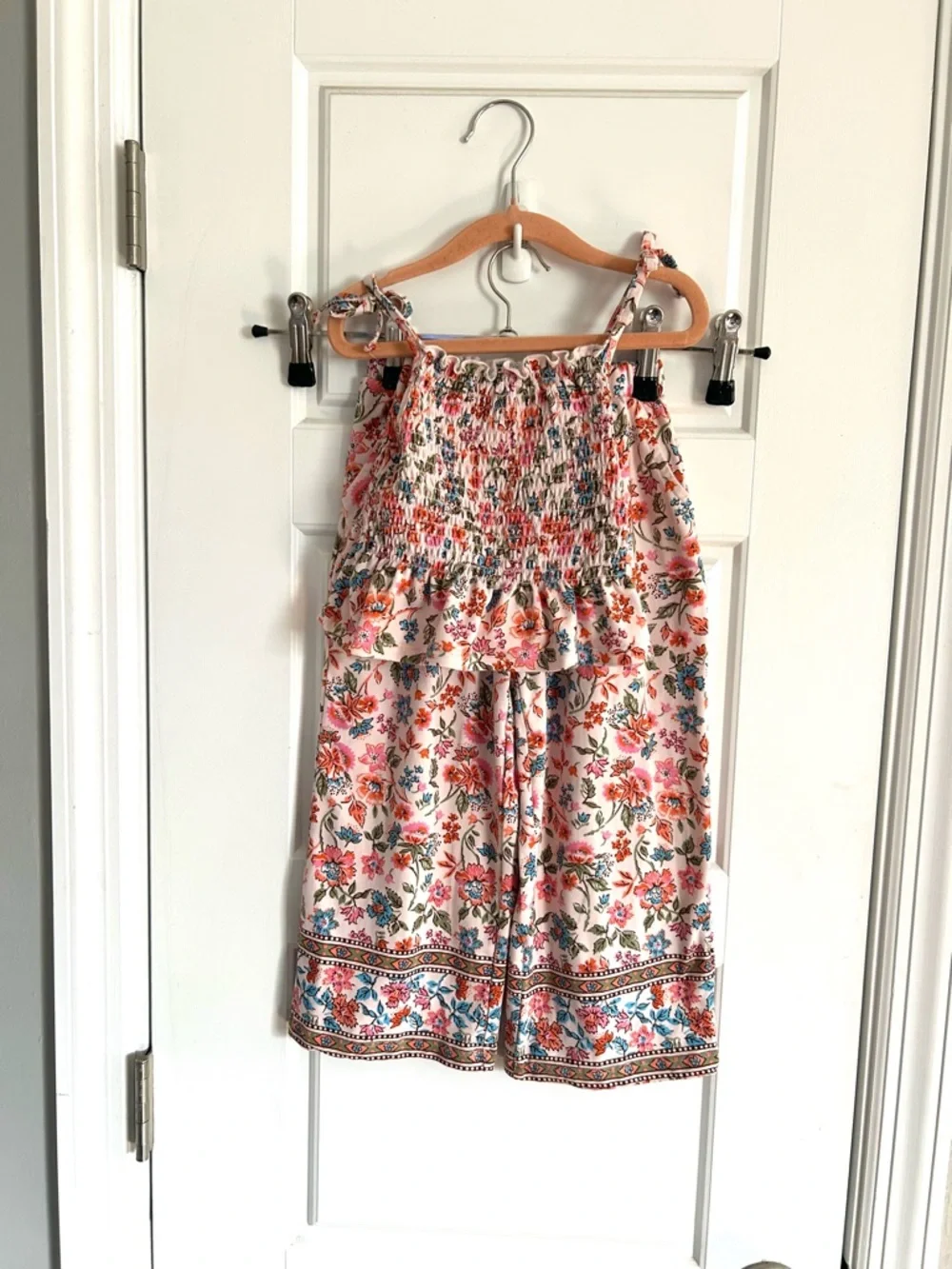Btween 4T Floral Smocked Top & Wide-Leg Pants Set - Picture 4 of 7